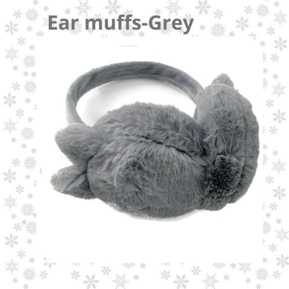 Fuzzy Earmuffs- Grey - Picture 3 of 5